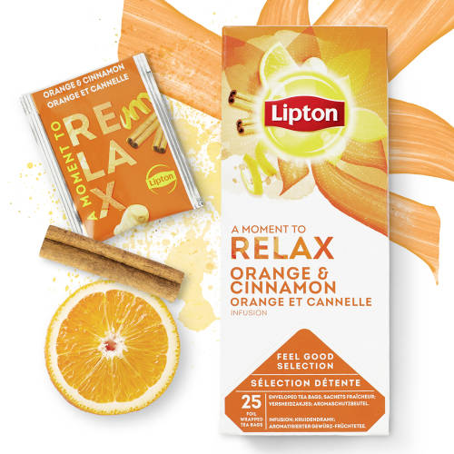 Ceai Lipton infuzie portocale si scortisoara, 25 plicuri/cutie