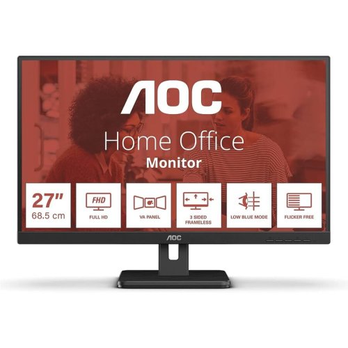 Aoc monitor va led Aoc 27 27e3um, full hd (1920 x 1080), hdmi, displayport, amd freesync, boxe, negru
