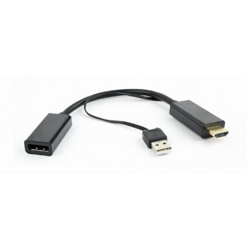 GEMBIRD Adaptor Gembird HDMI male + USB male - Displayport female, Black