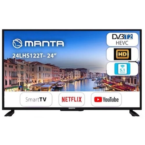 Manta televizor led smart tv manta 24lhs122t 60 cm,1366x768, wi-fi, negru
