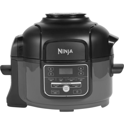 NINJA MultiCooker Ninja Foodi MINI OP100EU, 6-in-1, 4.7 L, oala electrica sub presiune si friteuza cu aer, negru/gri