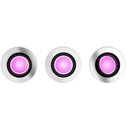 Philips Pachet 3 spoturi incastrate LED RGB inteligente Philips Hue Centura, Bluetooth, GU10, 3x5.7W, 750 lm, lumina alba si colorata, Aluminiu