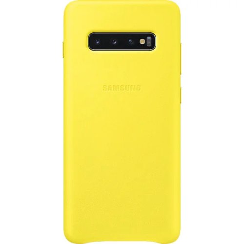 Samsung Husa Protectie Spate Samsung Leather Cover pentru Samsung Galaxy S10 Plus, EF-VG975LYEGWW - Yellow