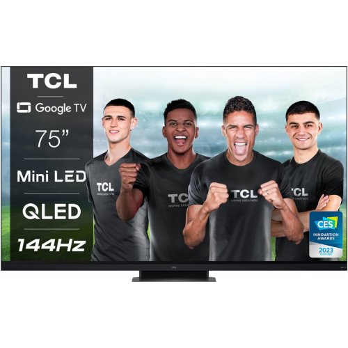 TCL Televizor TCL MiniLed 75C935, 191 cm, Smart Google TV, 4K Ultra HD, 100hz, Clasa G, Negru