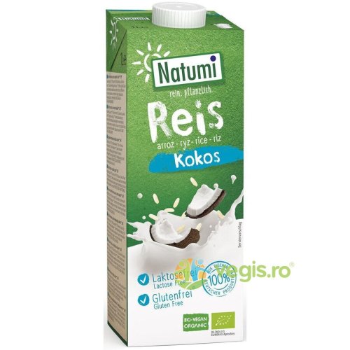 Bautura (lapte) de orez cu cocos fara gluten si lactoza ecologica/bio 1l