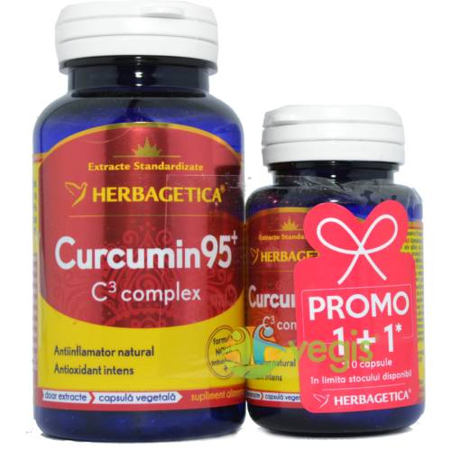 Curcumin 95 C3 Complex 60cps+10cps Pachet 1+1 Promo