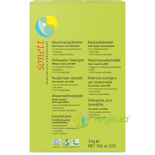 Detergent Praf pentru Masina de Spalat Vase Ecologic/Bio 3kg
