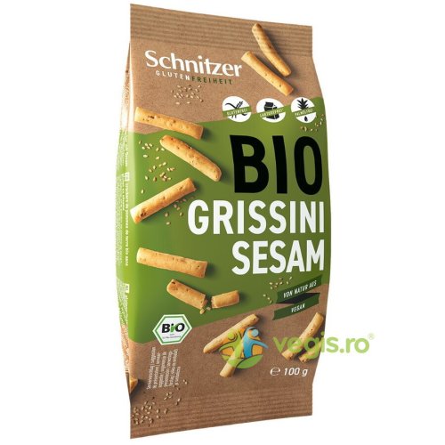 Schnitzer - Mini grisine cu susan fara gluten ecologice/bio 100g