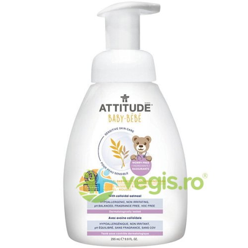 Attitude - Spuma pentru spalat biberoane si vase sensitive skin baby natural 295ml