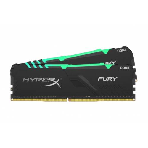 Memorie Desktop Kingston HyperX Fury RGB 32GB(2 x 16GB) DDR4 3600Mhz CL18