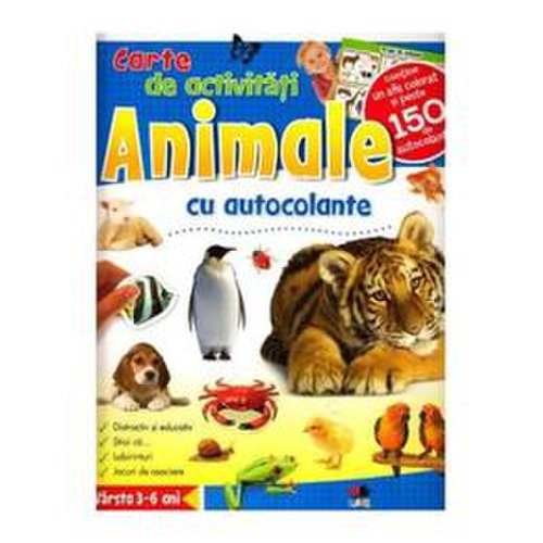 Animale - carte de activitati cu autocolante, editura litera