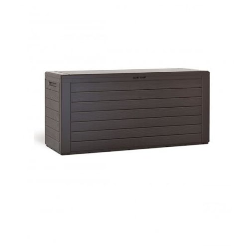 Banca/cutie cu spatiu depozitare cu roti 300 L Woody, Maro, 120 x 46 x 57 cm - Caerus Capital