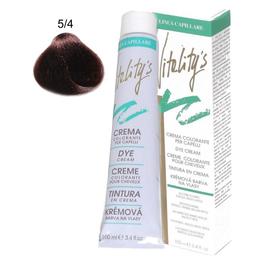 Vitality's - Crema coloranta permanenta - vitality's linea capillare dye cream, nuanta 5/4 light copper chestnut, 100ml