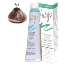 Vitality's - Crema coloranta permanenta - vitality's linea capillare dye cream, nuanta 7/1 blond chestnut, 100ml