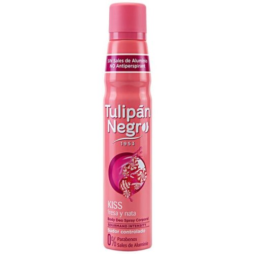 Deodorant Spray Kiss Crema de Capsuni pentru Femei Tulipan Negro, 200 ml