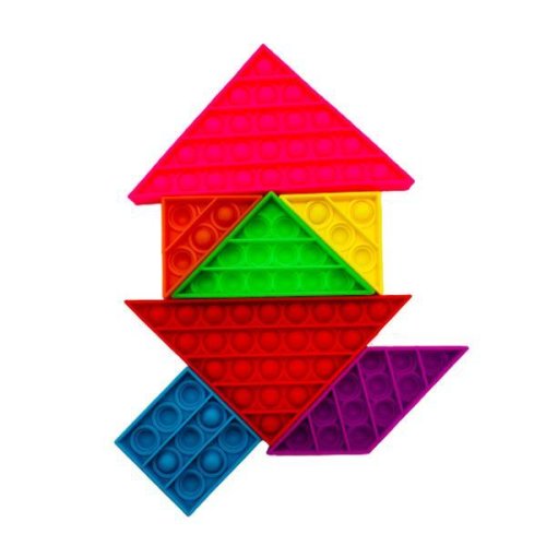 Jucarie antistres din silicon, Tangram Puzzle Pop It , Multicolor