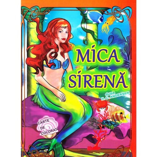 Mica Sirena dupa H.C. Andersen - Carte de colorat, editura Omnibooks Unlimited