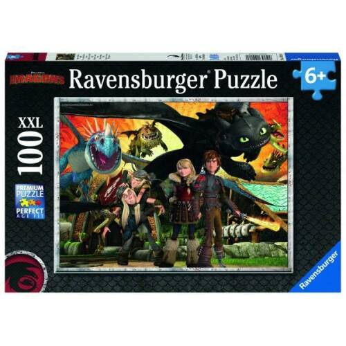 Puzzle Dragoni negrii 100 piese Ravensburger 