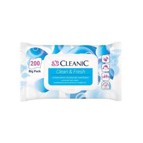 Servetele Umede Universale - Cleanic Clean&Fresh Universal Wet Wipes, 200 buc