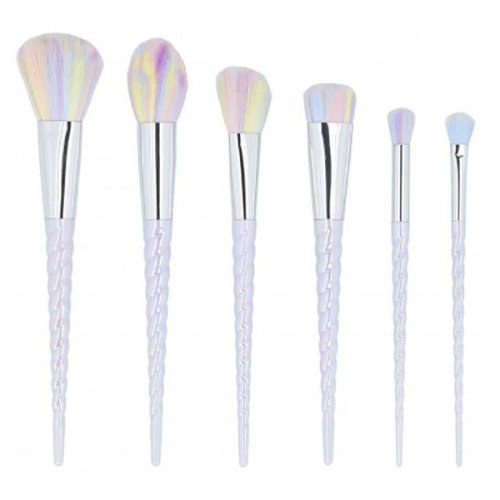 Set 6 Pensule Unicorn Pastel pentru Machiaj - Mimo Makeup Brush Unicorn Pastel, 6 buc