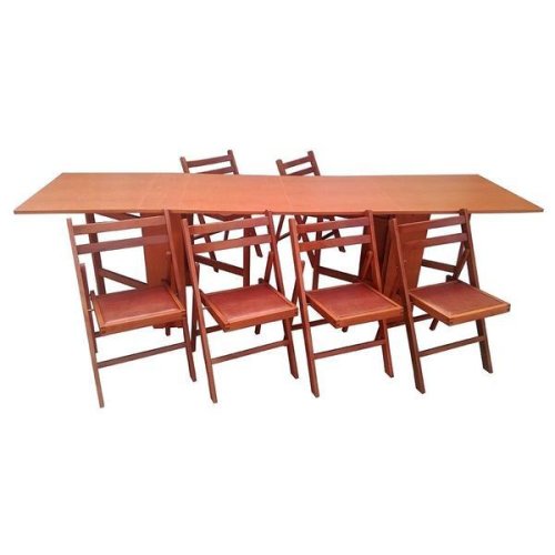 Drimus - Set masa plianta de 12 persoane cu 6 scaune pliante, cires