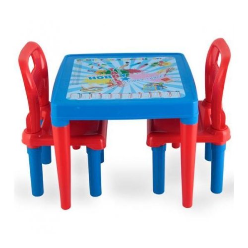 Set Masuta cu 2 scaune pentru copii Hobby Study Table Albastru-03414
