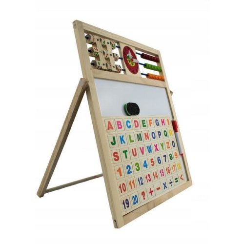 Tabla magnetica educativa pentru copii din lemn cu 5 functii 43x36cm - Wood Toys