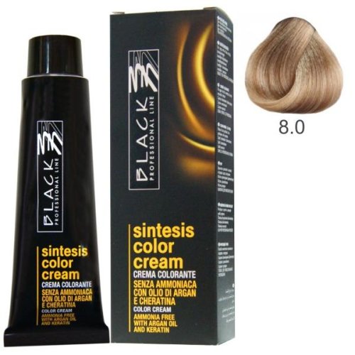 Vopsea Crema fara Amoniac - Black Professional Line Sintesis Color Cream Ammonia Free, nuanta 8.0 Light Blond, 100ml