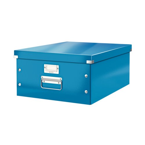 Cutie depozitare Leitz WOW Click & Store carton laminat mare albastru