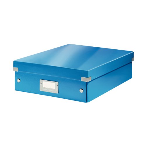 Cutie depozitare Leitz WOW Click & Store Organizer carton laminat medie albastru