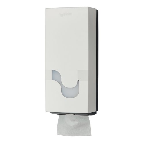 Dispenser Celtex Megamini pentru hartie igienica intercalata ABS alb