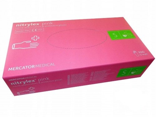 Manusi roz de unica folosinta Nitrylex pink marime S 100 buc./cutie