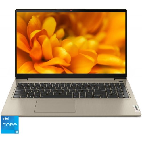 Laptop Lenovo IdeaPad 3 15ITL6 cu procesor Intel® Core™ i5-1155G7 pana la 4.5 GHz, 15.6, Full HD, 12GB, 256GB SSD, Intel® Iris® Xe Graphics, No OS, Sand