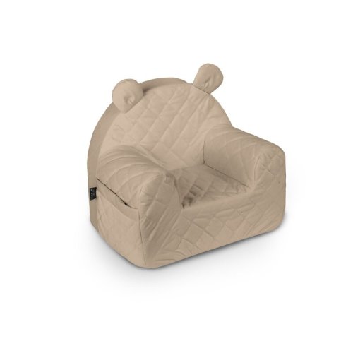 Babysteps - fotoliu pentru copii cu spatar, catifea velvet ursulet teddy beige