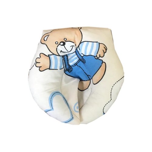 Deseda - Perna pt formarea capului bebelusului Deluxe - Ursuleti albastri pe alb
