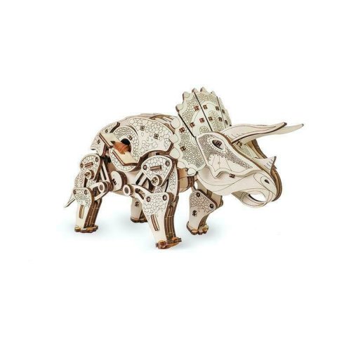 EWA - Puzzle 3D Triceratops , Puzzle Copii , Cu mecanism din Lemn, piese 283