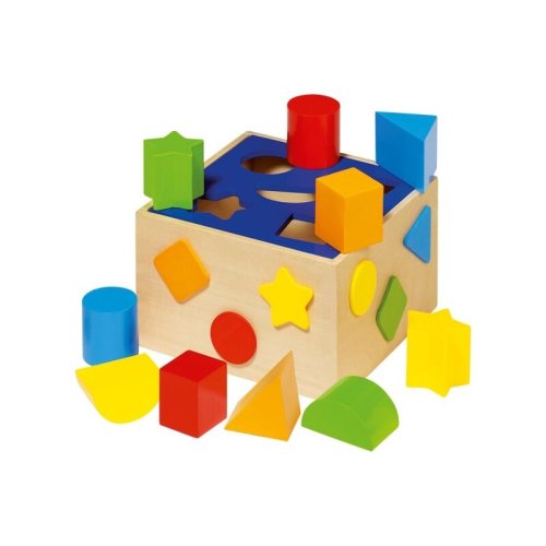 Goki - jucarie pentru sortat si stivuit cutie cu forme geometrice, multicolor