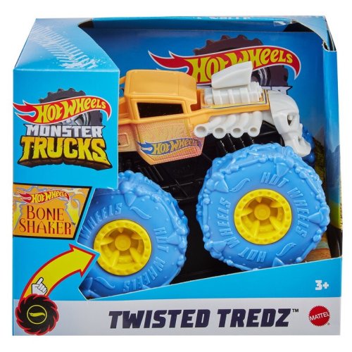 Mattel - Hot wheels monster truck masinuta twister tredz bone shaker portocaliu scara 1:43