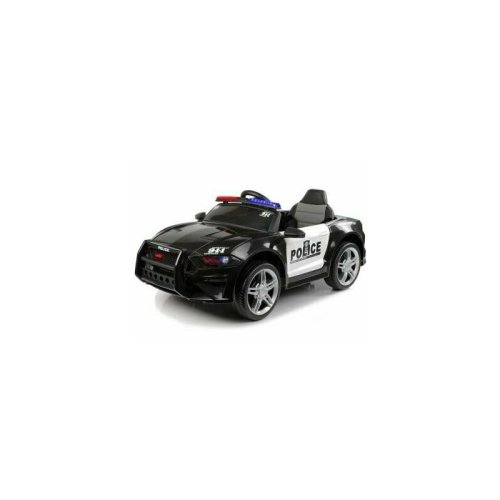 Leantoys - Masina de Politie electrica pentru copii, cu telecomanda, 2 motoare, , 4781, negru