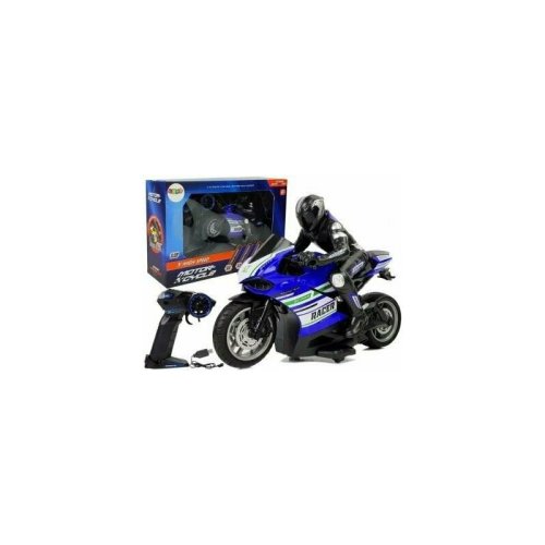 Leantoys - Motocicleta albastra RC sport, cu telecomanda 2.4G si 35m, , 9072