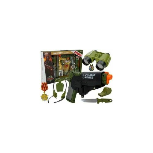 Leantoys - Set de joaca pentru copii, pistol cu toc, binoclu si diverse accesorii de armata, , 7865