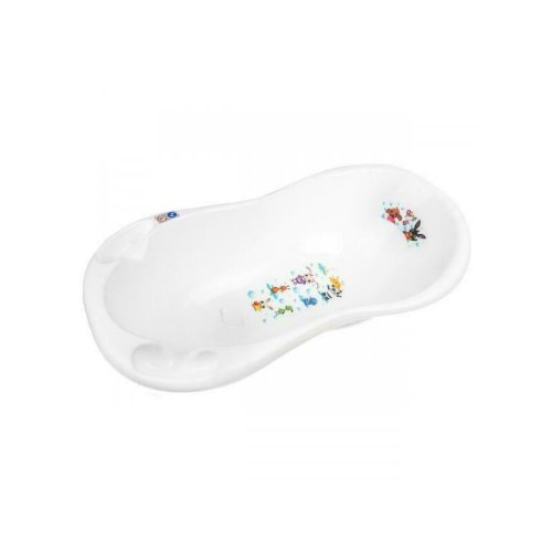 MyKids - Cadita de baie bebe cu scurgere si senzor temperatura Bing 100 cm Alb