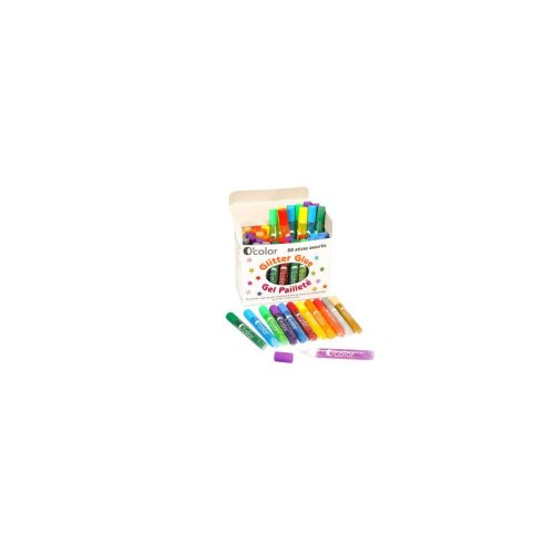 Ocolor - set creativ lipici glitter 50 flacoane, in 12 culori asortate