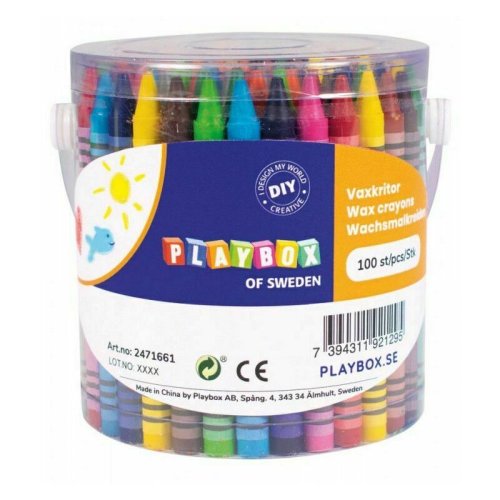 PLAYBOX - Set creioane , 100 buc, Multicolor