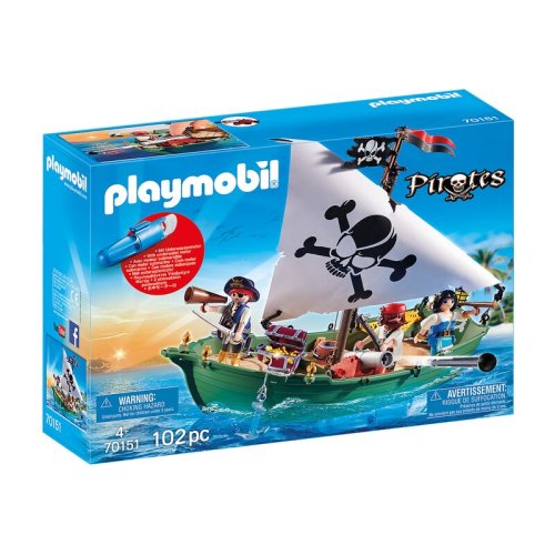 Playmobil - barca piratilor cu motor