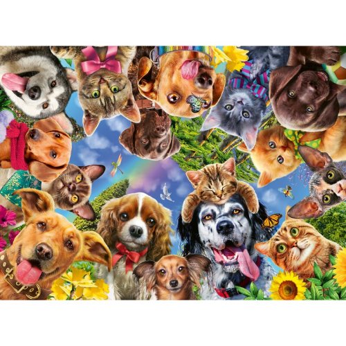 Ravensburger - Puzzle animale Selfie cu animale Puzzle Copii, piese 500