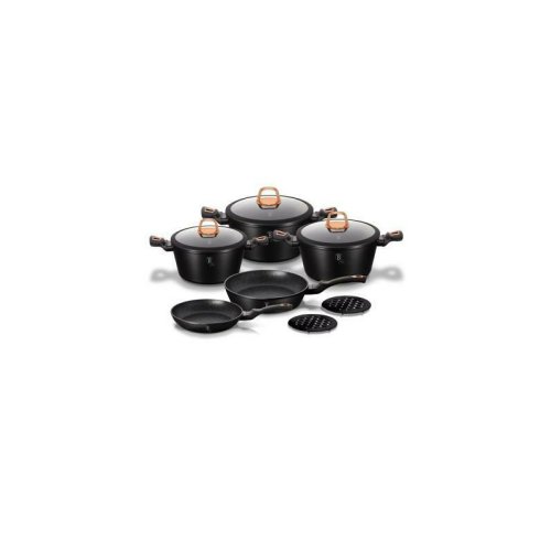 Set oale si tigai marmorate, 10 piese, Black Rose Collection, Berlinger Haus, BH 1645