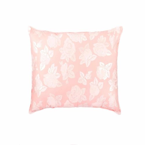 Somnart - Perna SOMNART, 60x60 cm, umplutura pene 90%, puf 10%, bumbac 100%, model floral roz