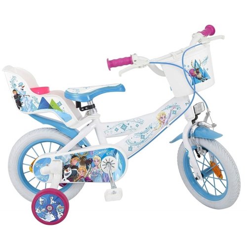 Toimsa - Bicicleta cu pedale , Disney Frozen, 12 , Cu roti ajutatoare, Multicolor