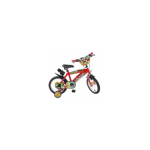 Toimsa - Bicicleta cu pedale , Mickey Mouse, 14 , Cu roti ajutatoare, Multicolor